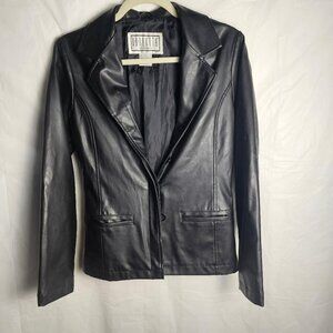 B.B. Dakota Pret A Porter Women’s Faux Leather Black Button Down Jacket Size S